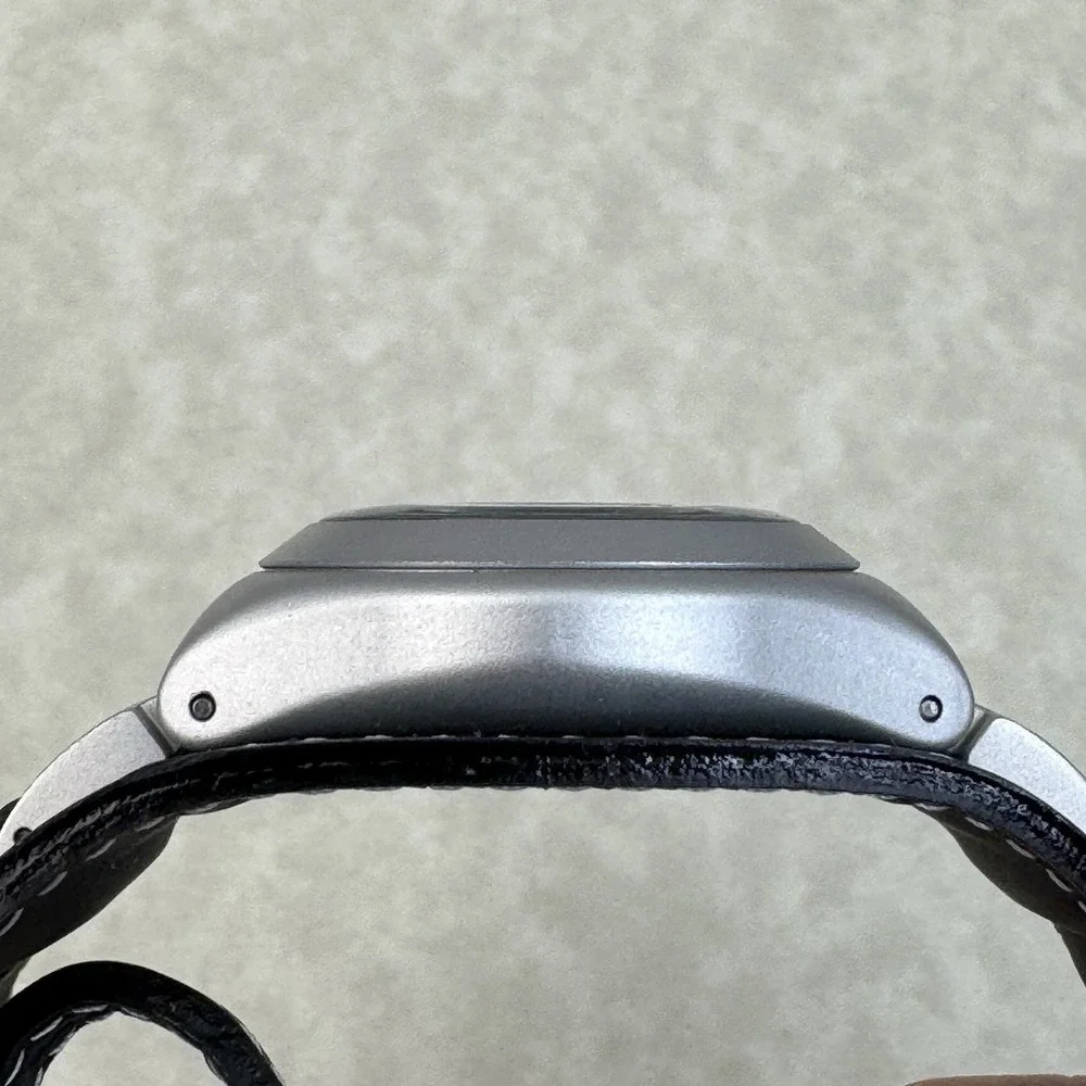 Black Beast‎ Swatch Midi Chrono Leather Strap- YMS1005 (Untested, Needs Battery)